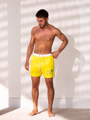 Yellow swim shorts