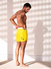Yellow swim shorts
