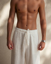 White linen pants