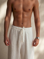 White linen pants