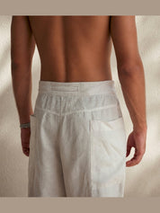 White linen pants