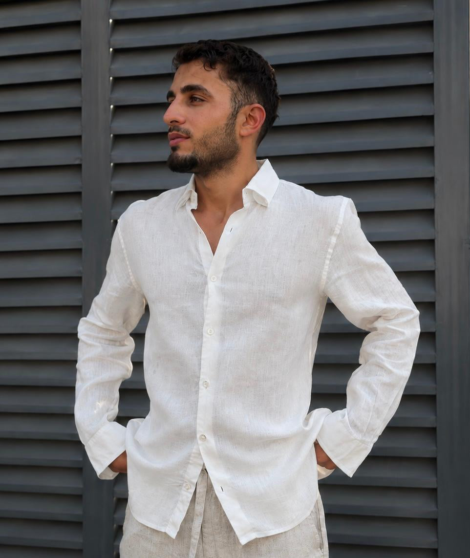 White linen shirt