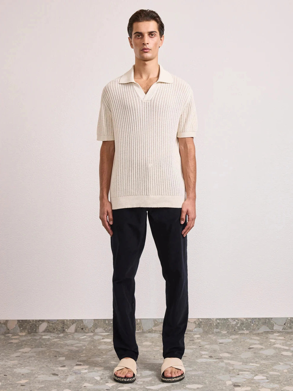 Rino rc chain stitch knitted polo