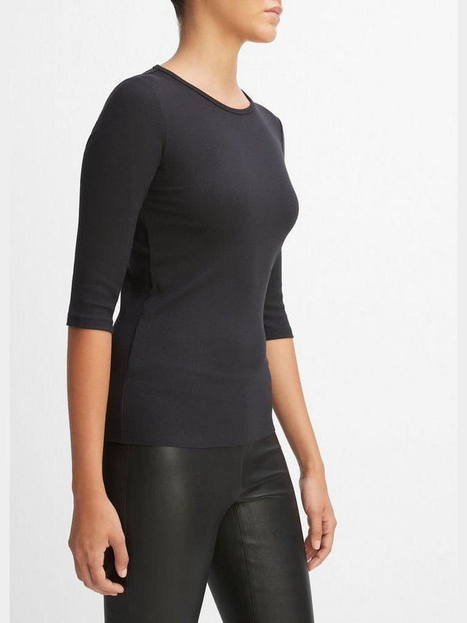 Elbow sleeve crew neck t-shirt
