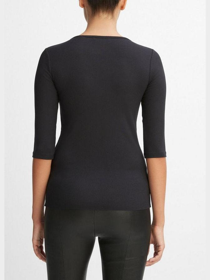 Elbow sleeve crew neck t-shirt