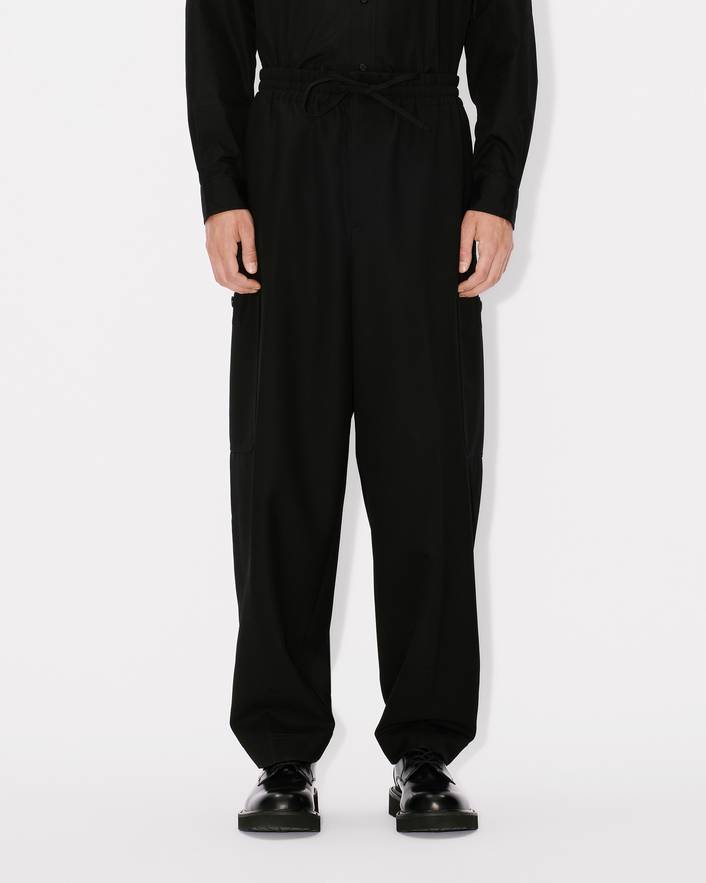 Cargo jog pants in virgin wool