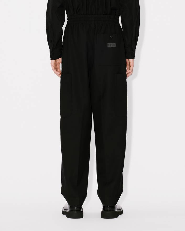 Cargo jog pants in virgin wool