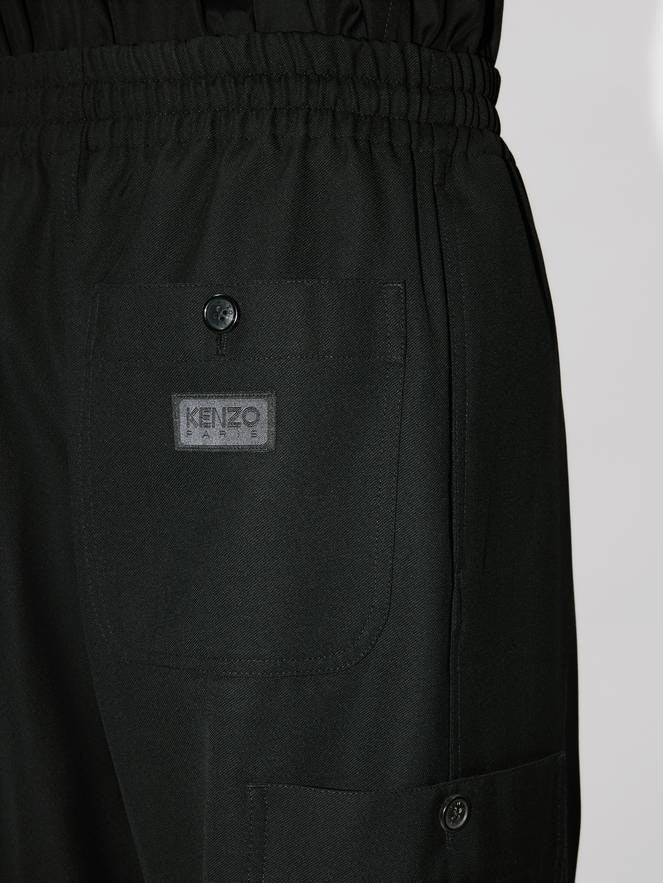 Cargo jog pants in virgin wool