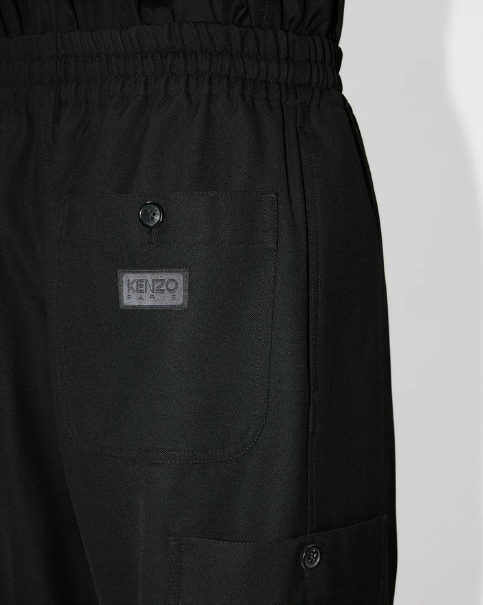 Cargo jog pants in virgin wool