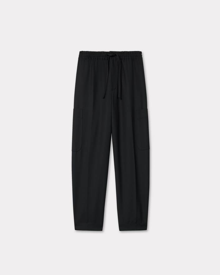 Cargo jog pants in virgin wool