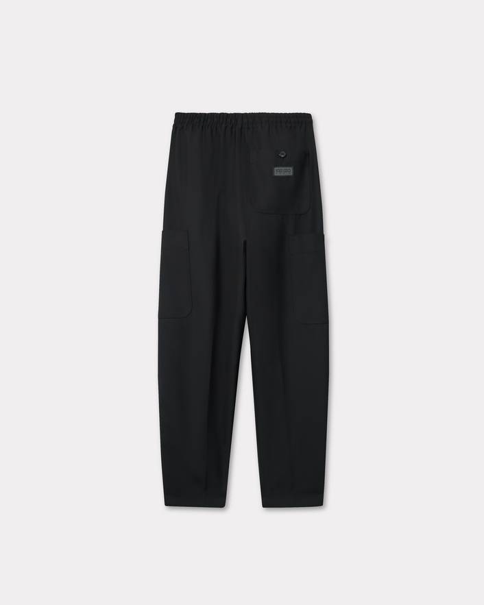 Cargo jog pants in virgin wool