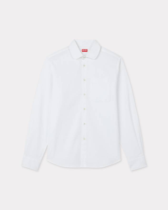 'KENZO Weave' slim shirt in cotton jacquard