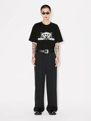 'kenzo happy tiger' embroidered oversized t-shirt in cotton