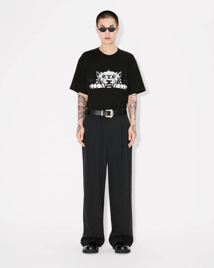 'KENZO Happy Tiger' embroidered oversized T-shirt in cotton