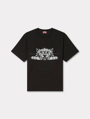 'kenzo happy tiger' embroidered oversized t-shirt in cotton