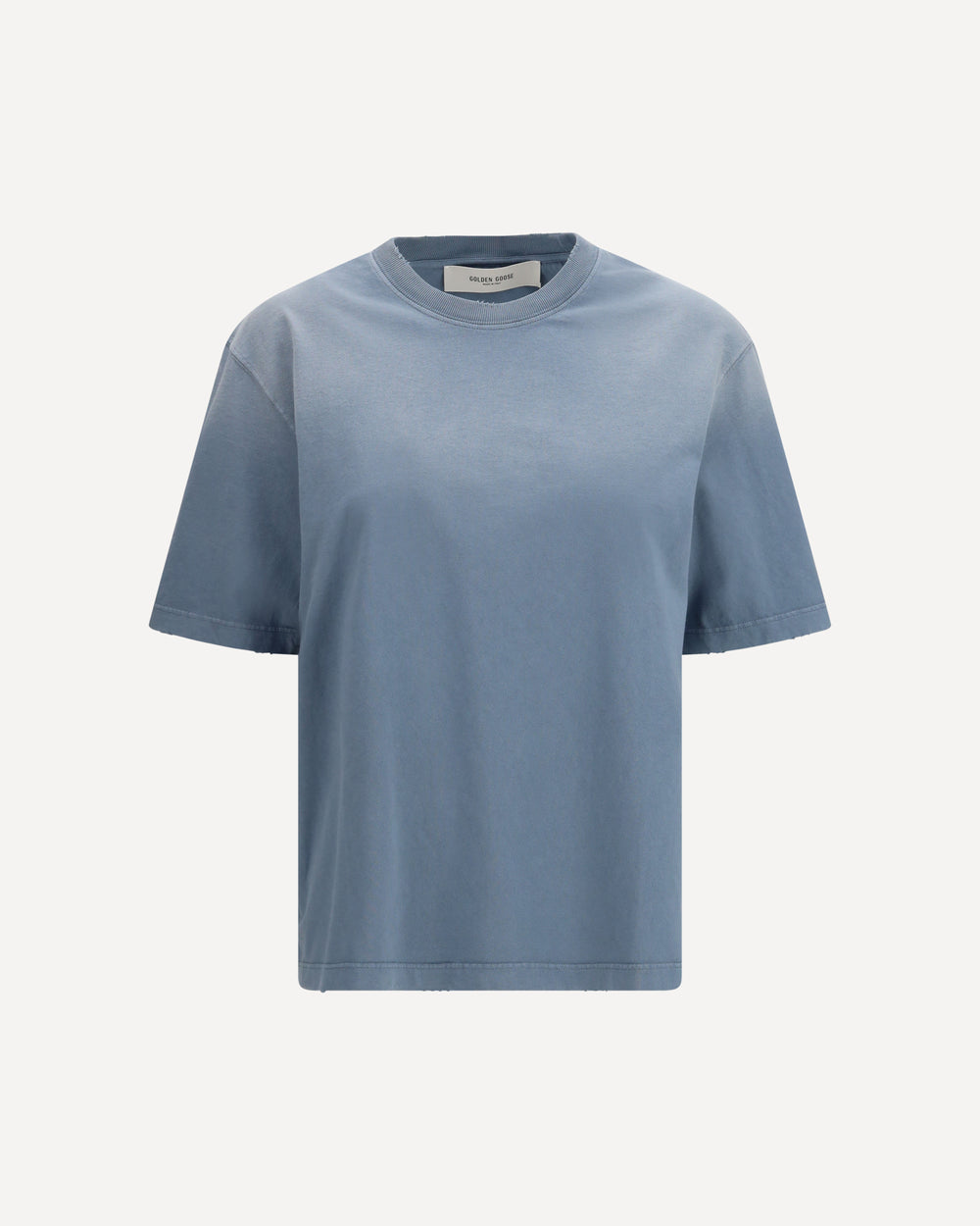Relaxed fit t-shirt faded cotton jersey logo patch