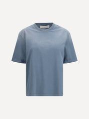 Relaxed fit t-shirt faded cotton jersey logo patch