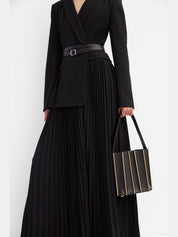 Alexandra Pleated Blazer Midi Dress