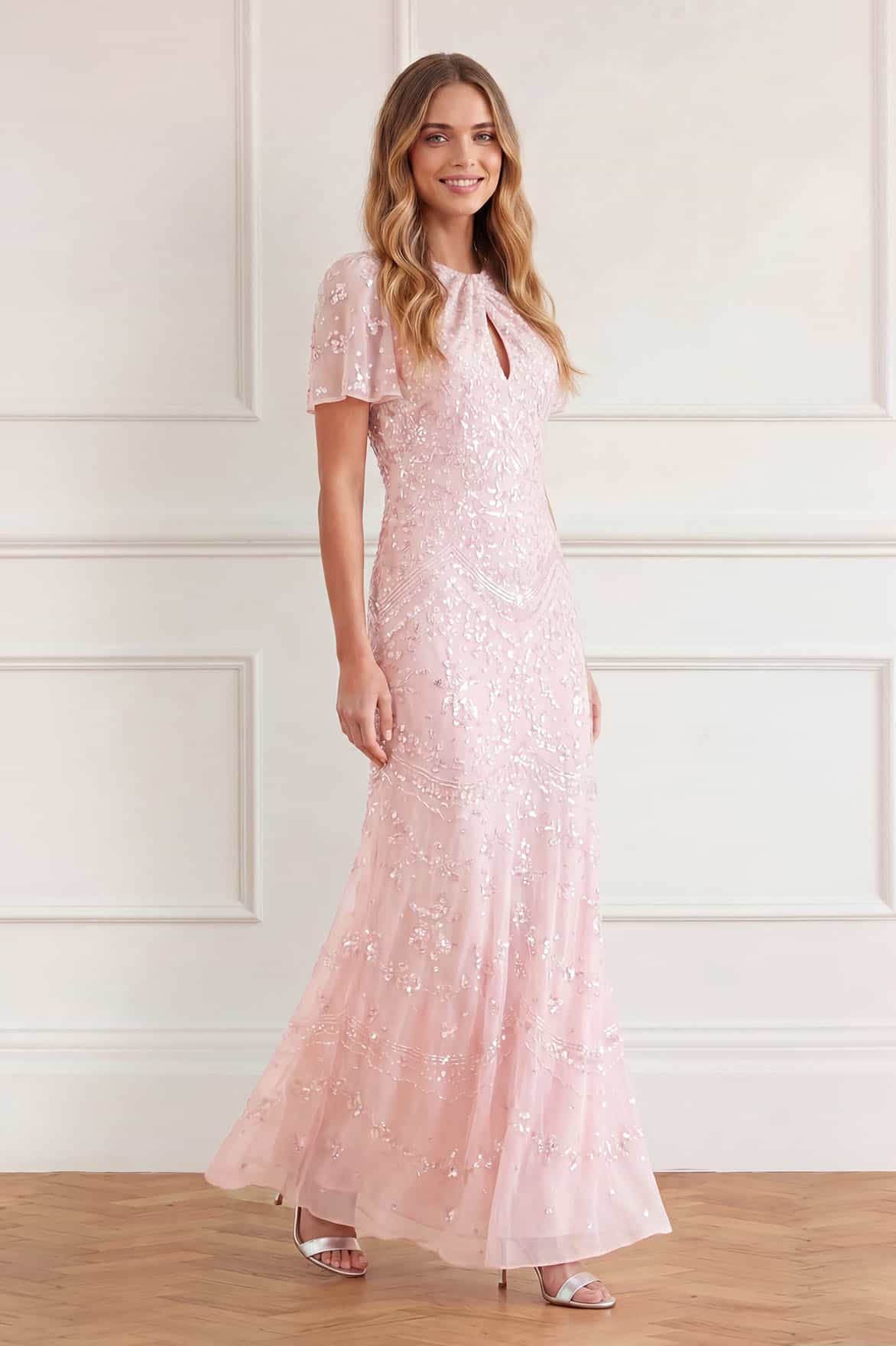 Freya georgette short sleeve gown