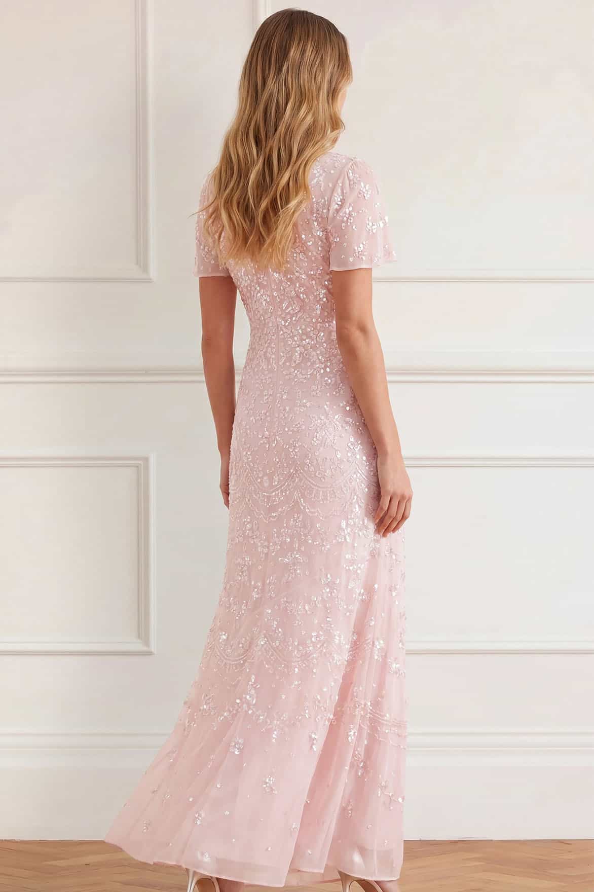 Freya georgette short sleeve gown