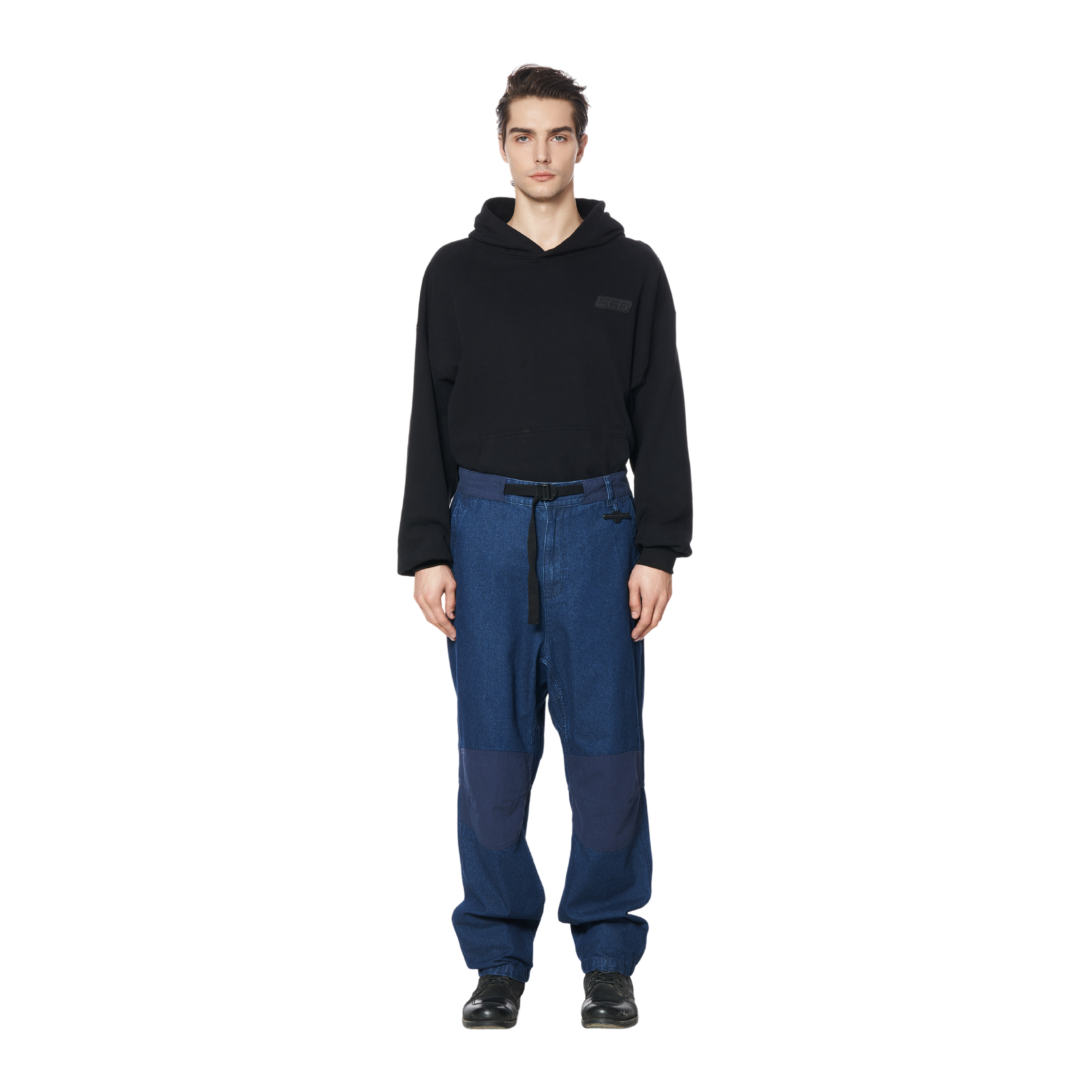 DENIM CARGO PANTS - BLUE