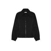 Crushed Satin Blouson – Black