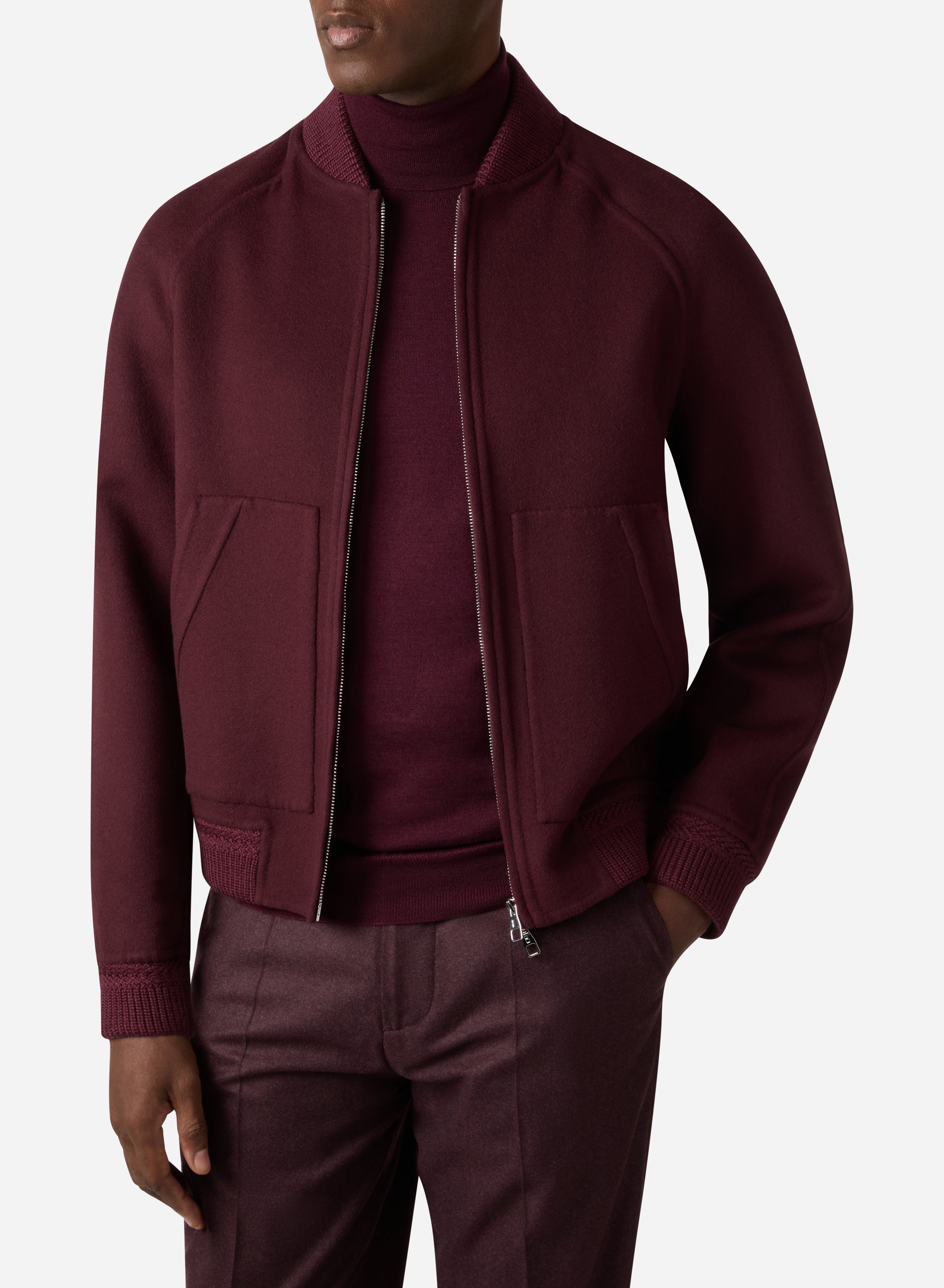 DOUBLE CASHMERE BOMBER