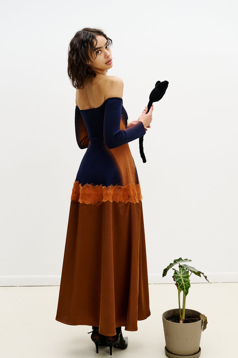 BRIONI NEEDLE PUNCH MAXI DRESS