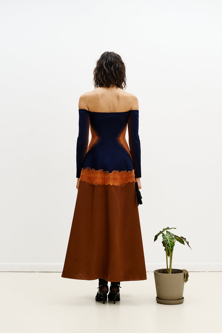 BRIONI NEEDLE PUNCH MAXI DRESS