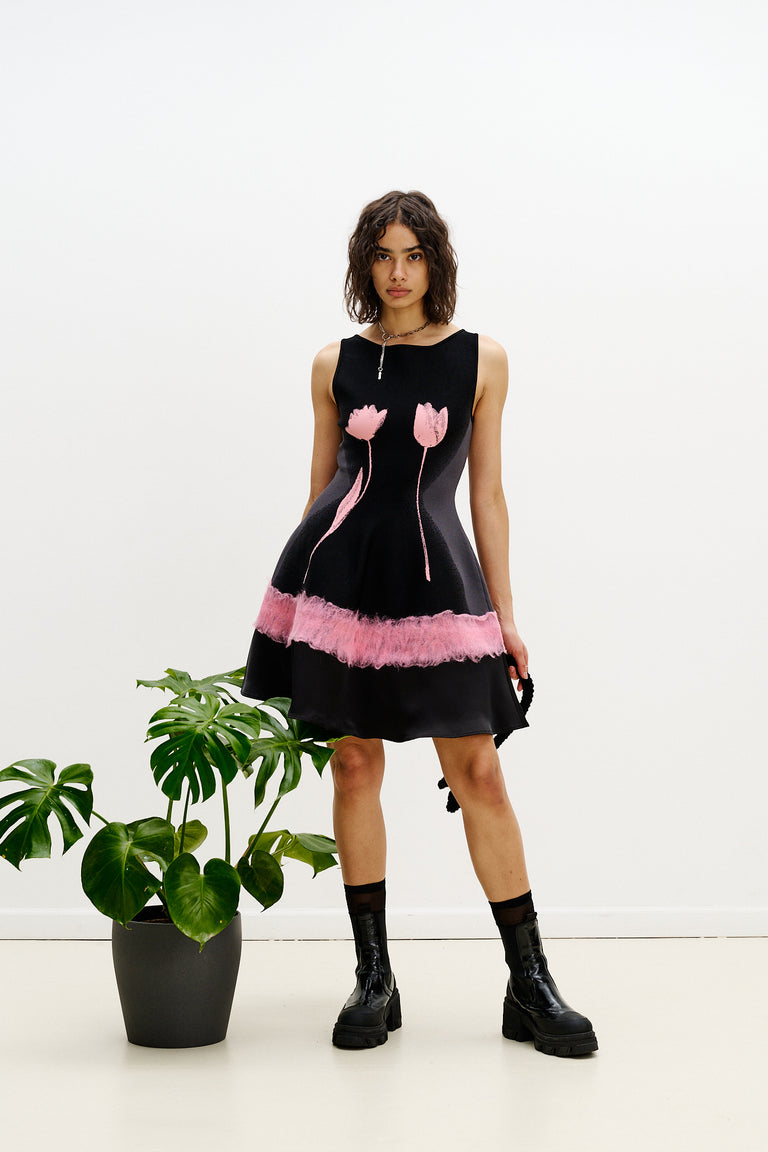 SENNA NEEDLE PUNCH MINI DRESS