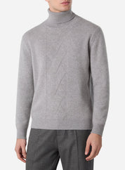 OVERSIZED CABLE CASHMERE TURTLENECK