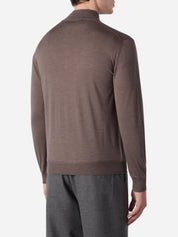 Cashmere and silk long sleeves half zip