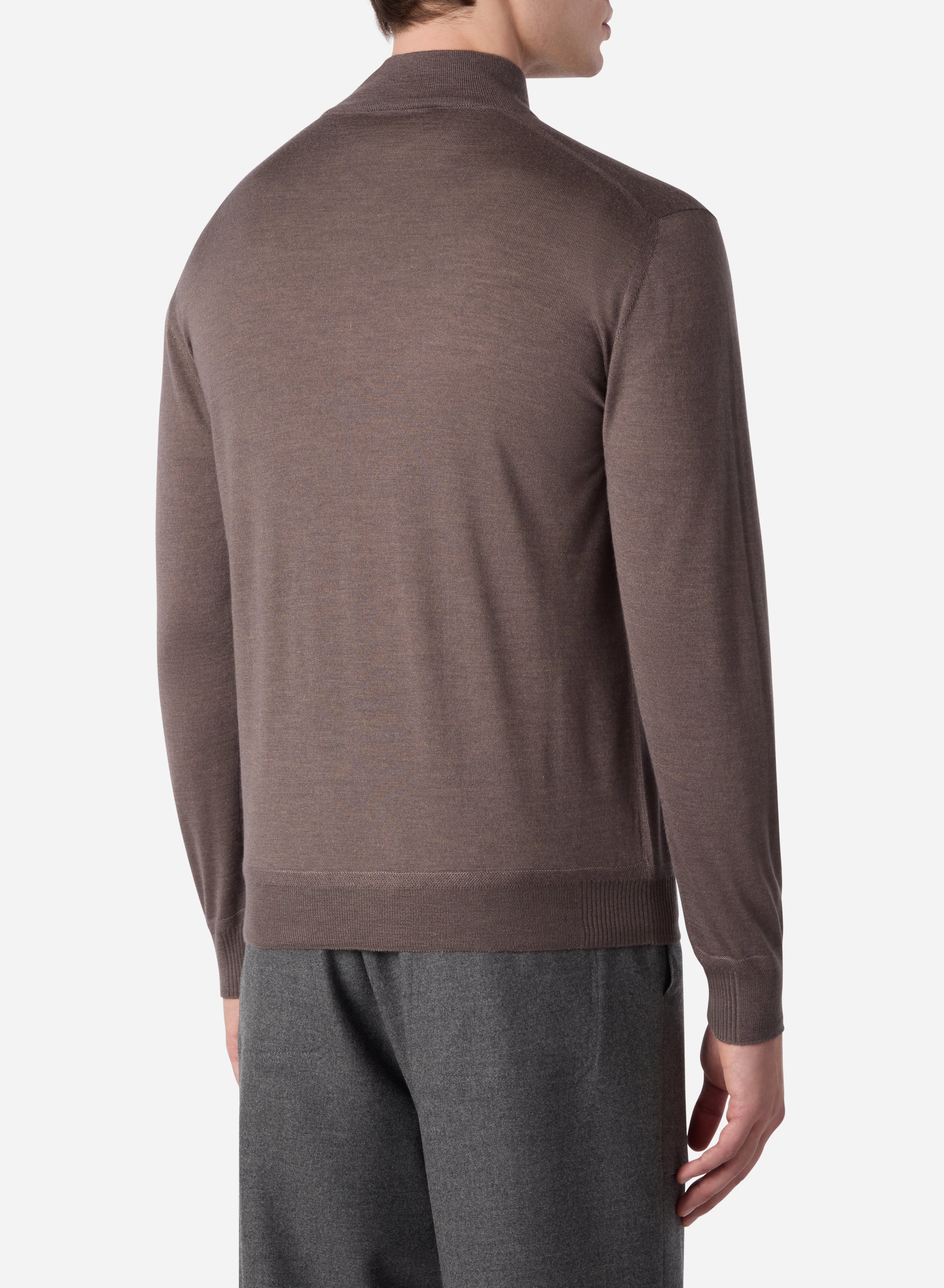 CASHMERE AND SILK LONG SLEEVES HALF ZIP