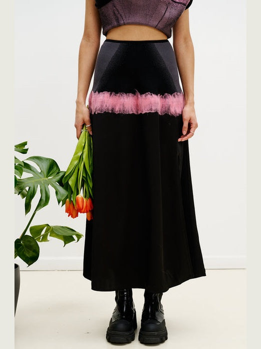 Zinya needle punch maxi skirt