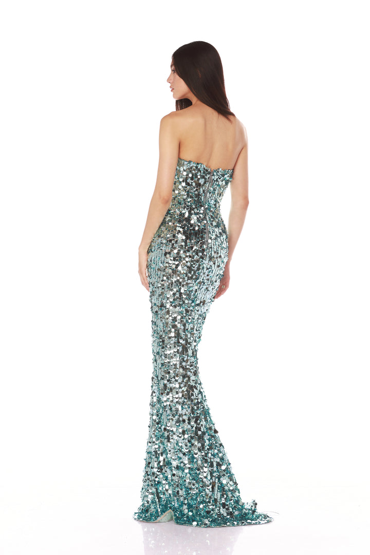 FARAH BLUE STRAPLESS GOWN