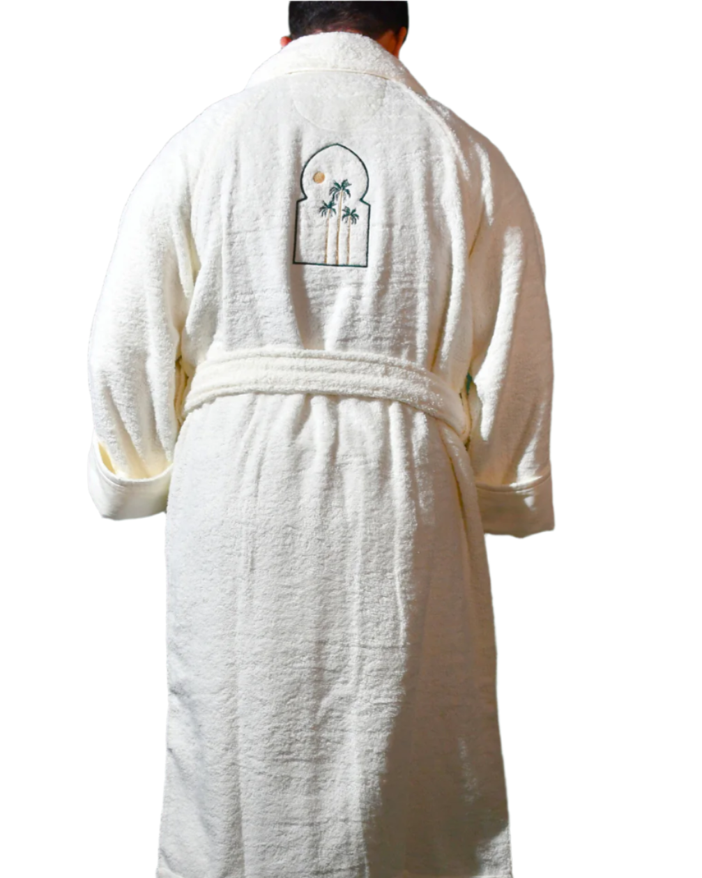 XL - Unisex Knee-Length Belted Bathrobe – Limited Edition Saudi National Day Embroidery