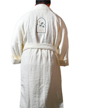 XL - Unisex Knee-Length Belted Bathrobe – Limited Edition Saudi National Day Embroidery