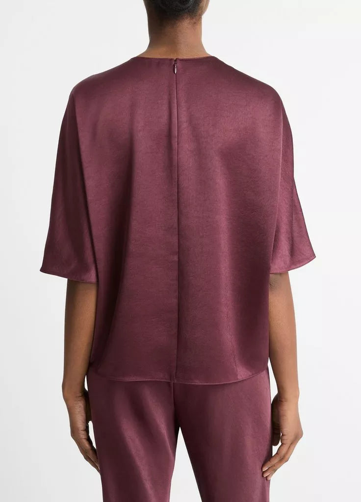 FLUID SATIN S/S BLOUSE