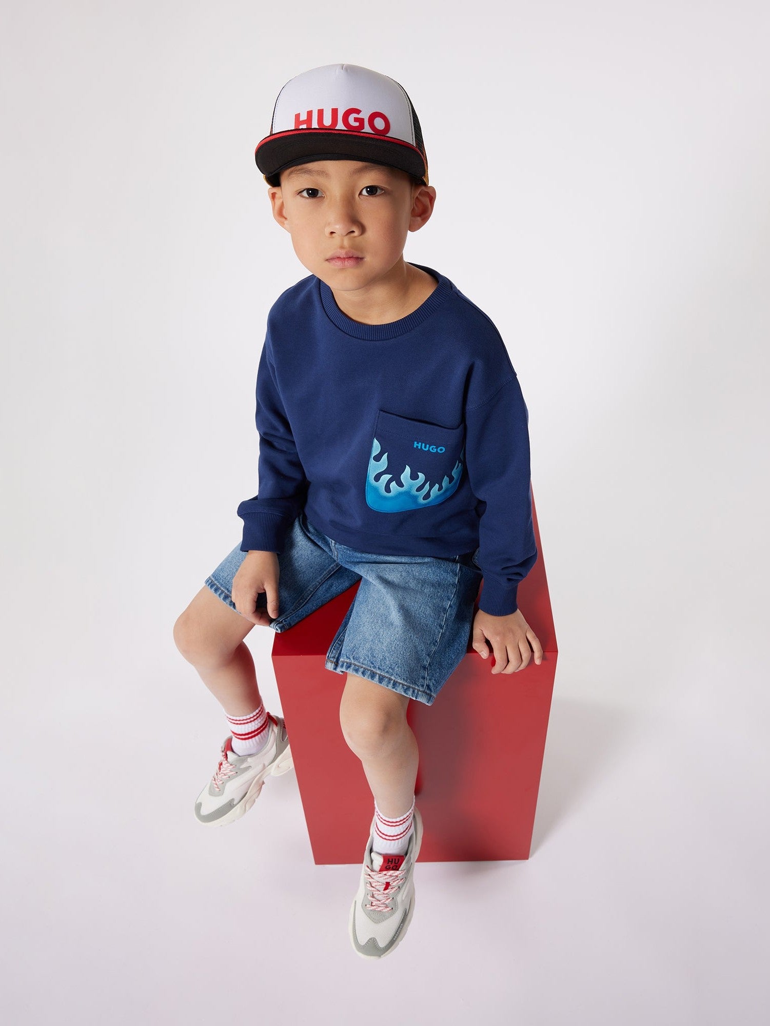 Denim bermuda shorts