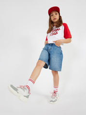Denim bermuda shorts