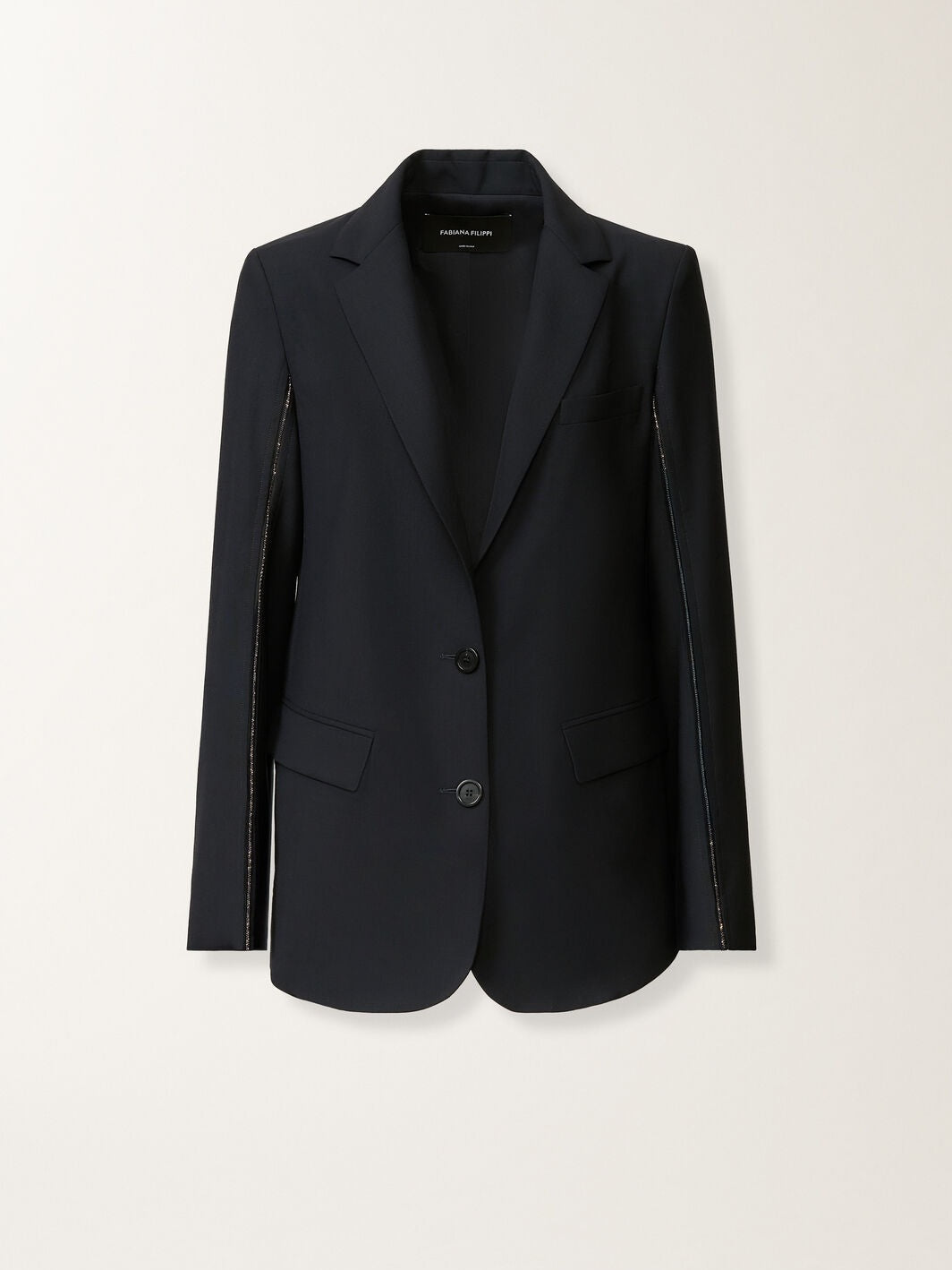 Oversized jacket in night blue bistretch lightweight wool