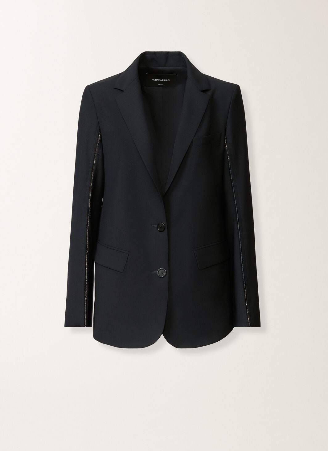 Oversized jacket in night blue bistretch lightweight wool