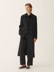 Oversized jacket in night blue bistretch lightweight wool