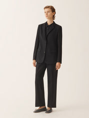 Oversized jacket in night blue bistretch lightweight wool