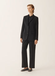Oversized jacket in night blue bistretch lightweight wool