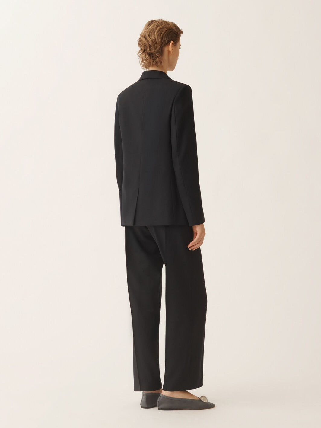 Oversized jacket in night blue bistretch lightweight wool