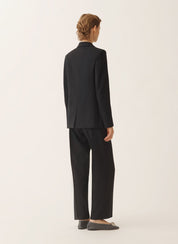 Oversized jacket in night blue bistretch lightweight wool