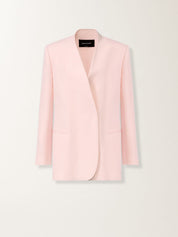 Long jacket in fluid linen and viscose