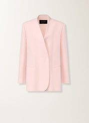 Long jacket in fluid linen and viscose