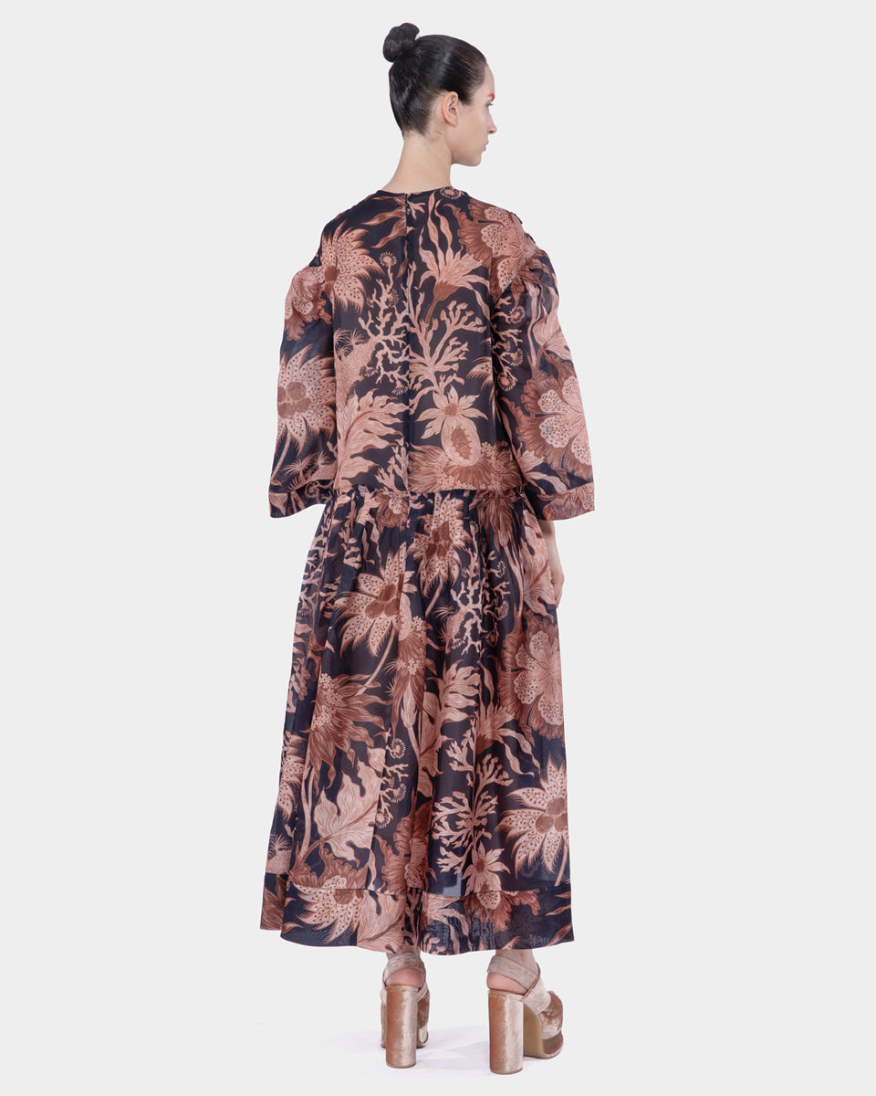 GIA MIX ORGANZA SILK AND ORGANZA PRINT WITH VELVET EMBROIDERY
APPLIQUÉ